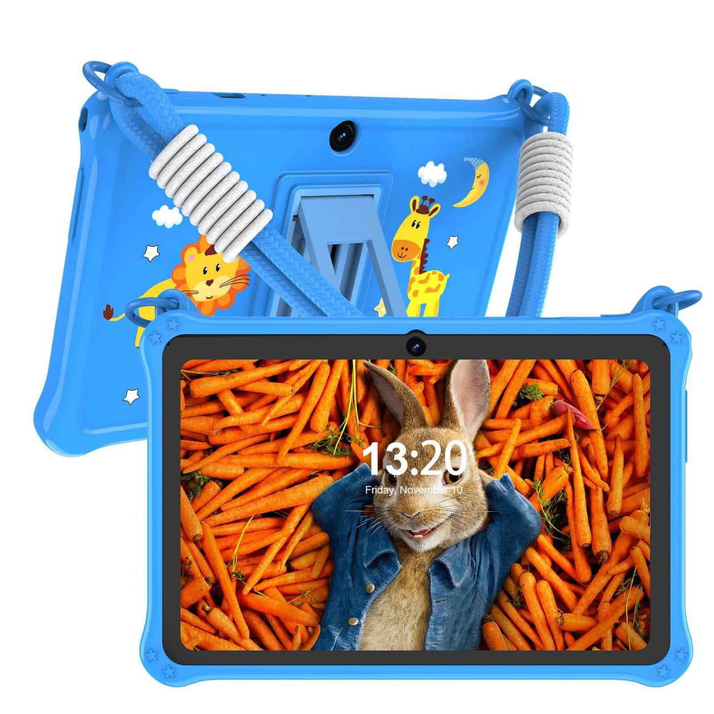 7-inch children's tablet silicone protective case in sapphire blue with HD screen film