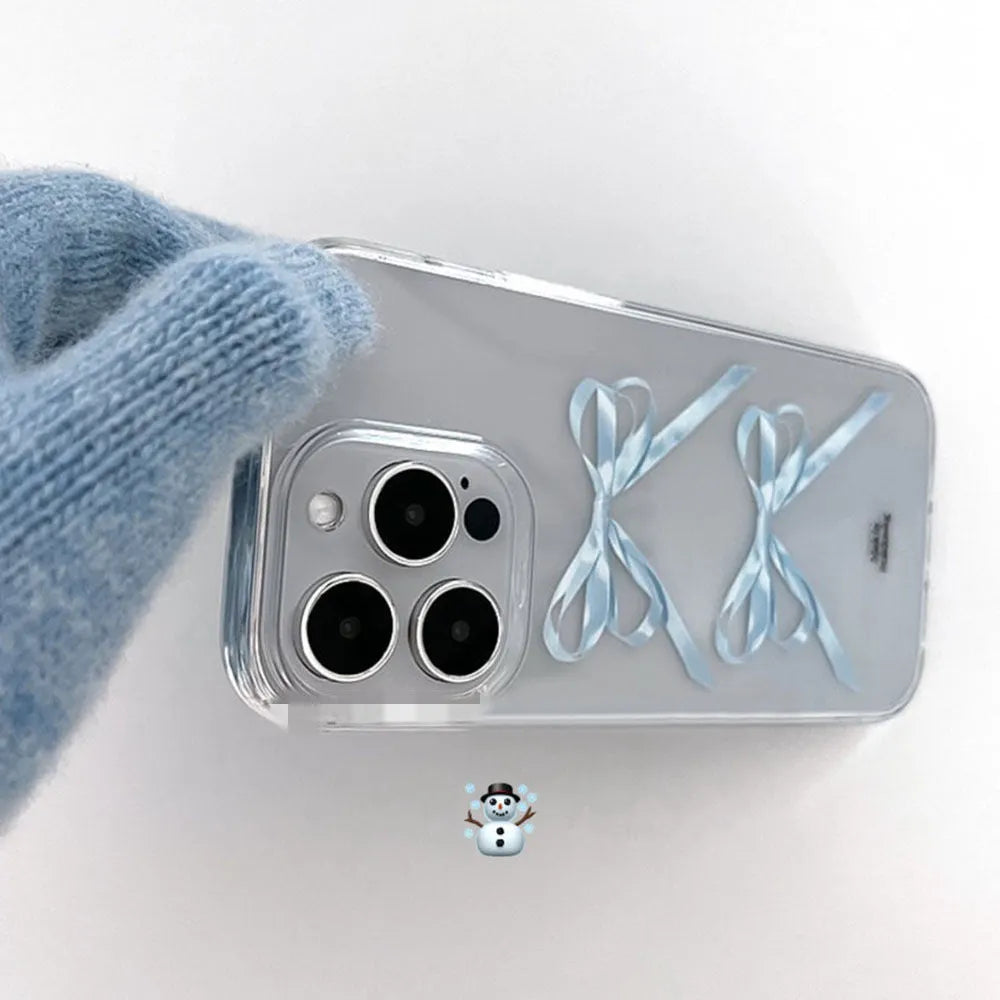 Transparent TPU phone case with bow design for iPhone 14 Pro Max