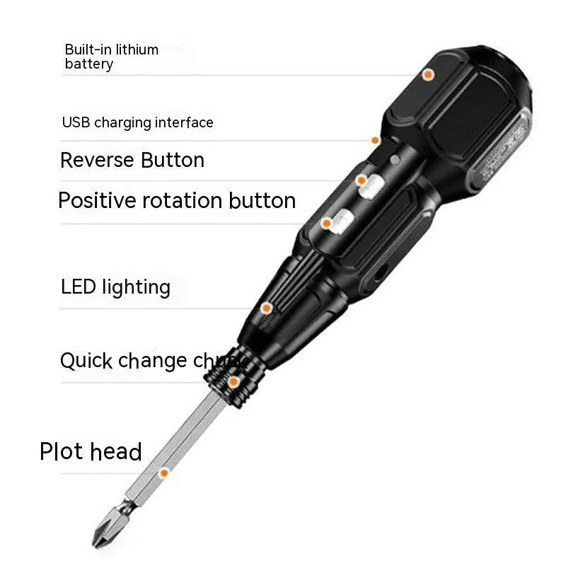 Black and blue alloy steel straight handle 36V electric screwdriver with lithium battery