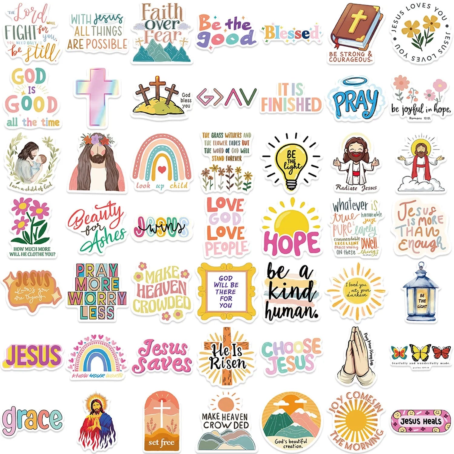 50-piece graffiti sticker pack with random printed patterns for personalised decoration