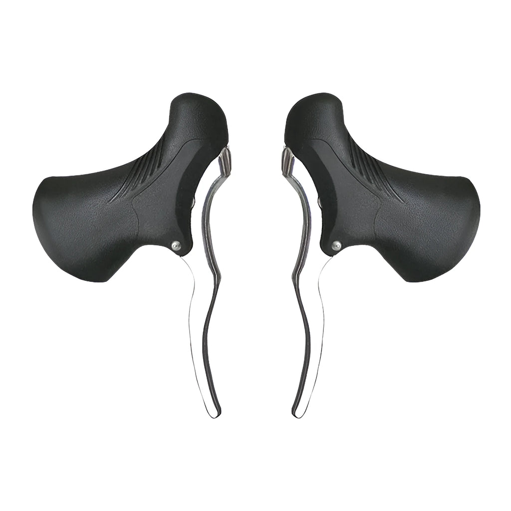 Aluminum alloy road bicycle brake handles in black and black silver options for 22.2 mm and 23.8 mm handlebars