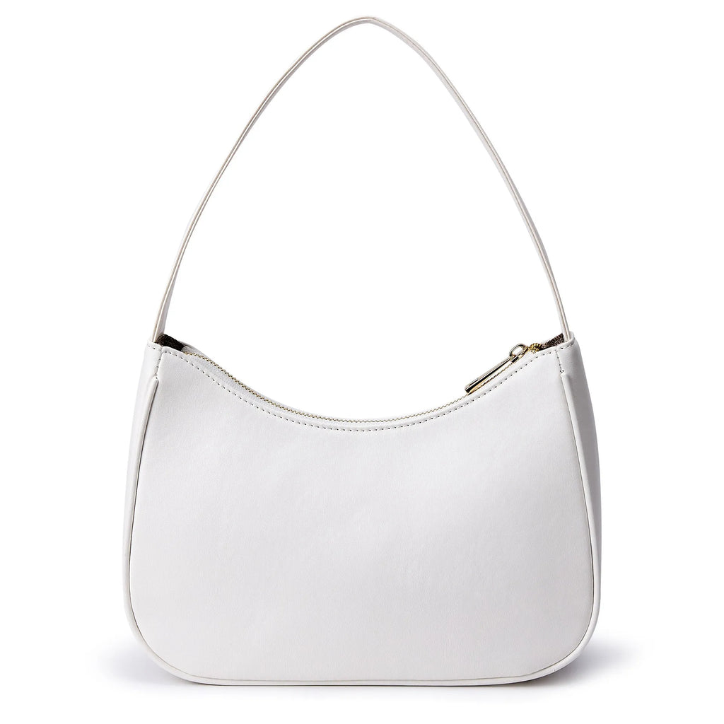 Apricot retro waterproof shoulder bag with adjustable strap made from PU material