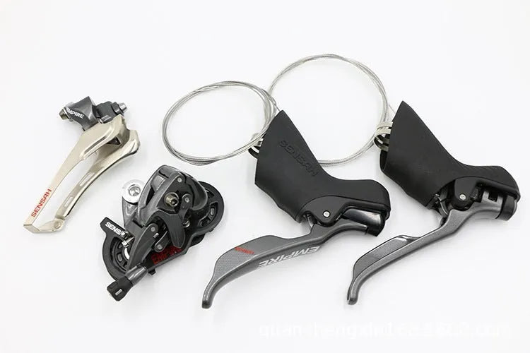 Road bike transmission kit with aluminium alloy shift lever and derailleurs for 11-speed Shimano compatibility