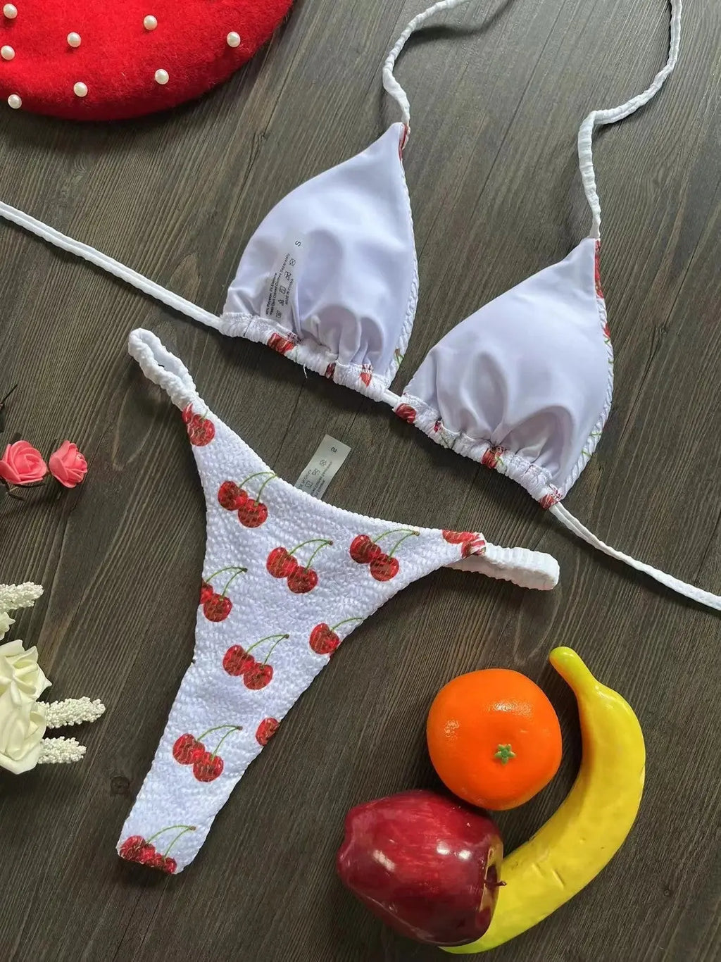 Women's printed nylon bikini swimsuit for swimming and wading sports, shown in colour RT2110.