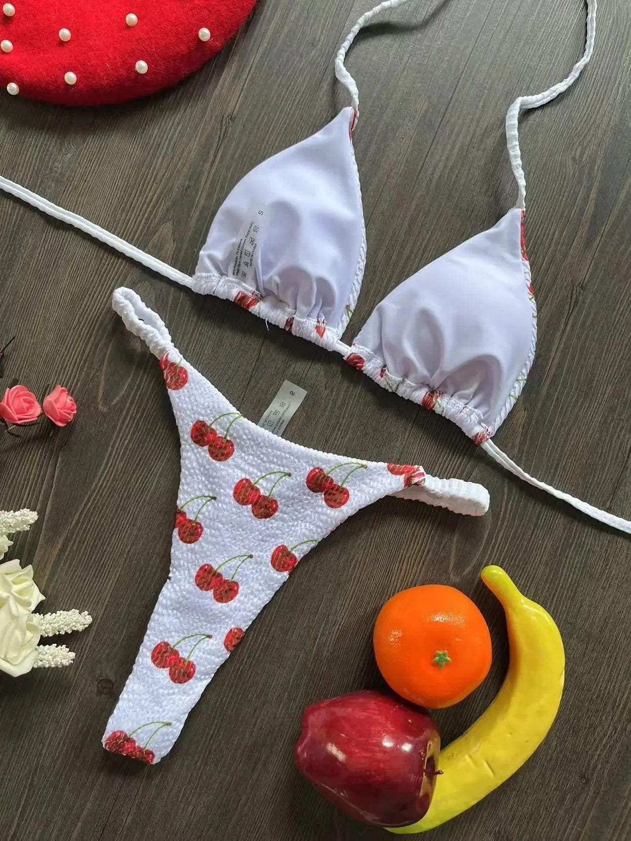 Women's printed nylon bikini swimsuit for swimming and wading sports, shown in colour RT2110.