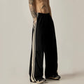 Men's black wide leg climbing pants with high waist and straight-leg design