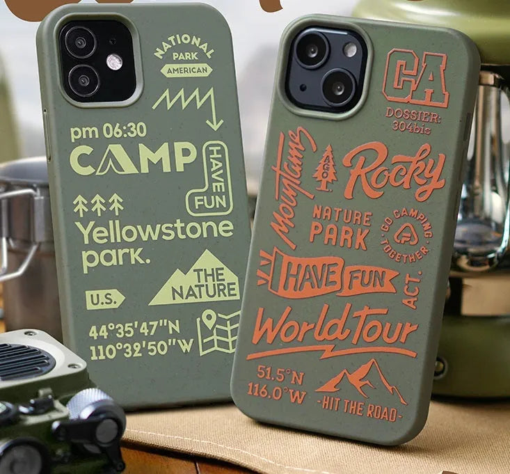 Green silicone degradable phone case for iPhone 15 14 13 12 series