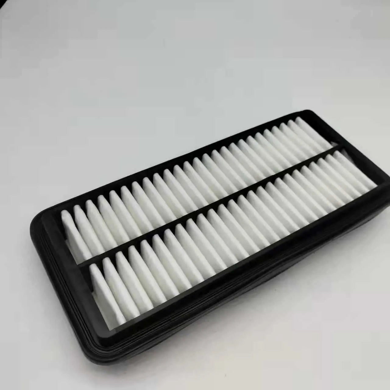 Black car air filter for Modern vehicles showing 256mm diameter dimensions