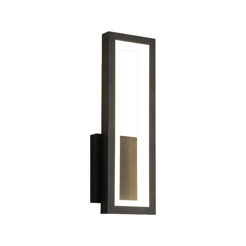 Nordic corridor wall light with PVC lampshade in black finish, 50cm long, 18cm wide, 4cm thick, 28W LED