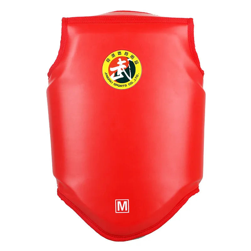 Boxing helmet and one-piece chest protector in PU material, black colour, with adjustable fit for training and competition