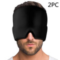 Black elastic cloth gel headache relief eye mask with 22x17cm dimensions