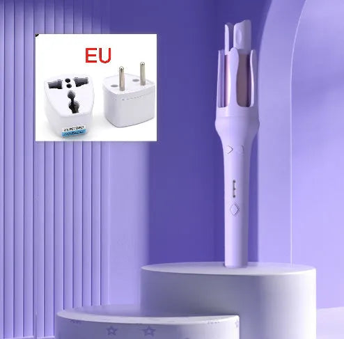 Automatic hair curler in a choice of colours with a 32mm barrel and international plug adapter.