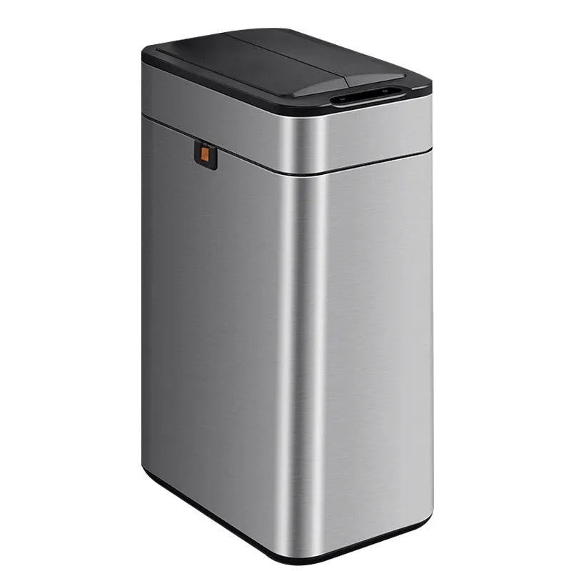 Stainless steel smart inductive trash can with automatic lid and deodorant function