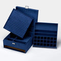Large capacity multi-layer wooden jewellery storage box in green with dimensions 26x26x12.5cm