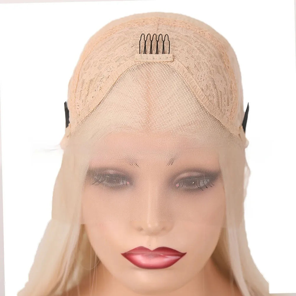 Natural high temperature fiber front lace wig in long length for any face type and skin colour