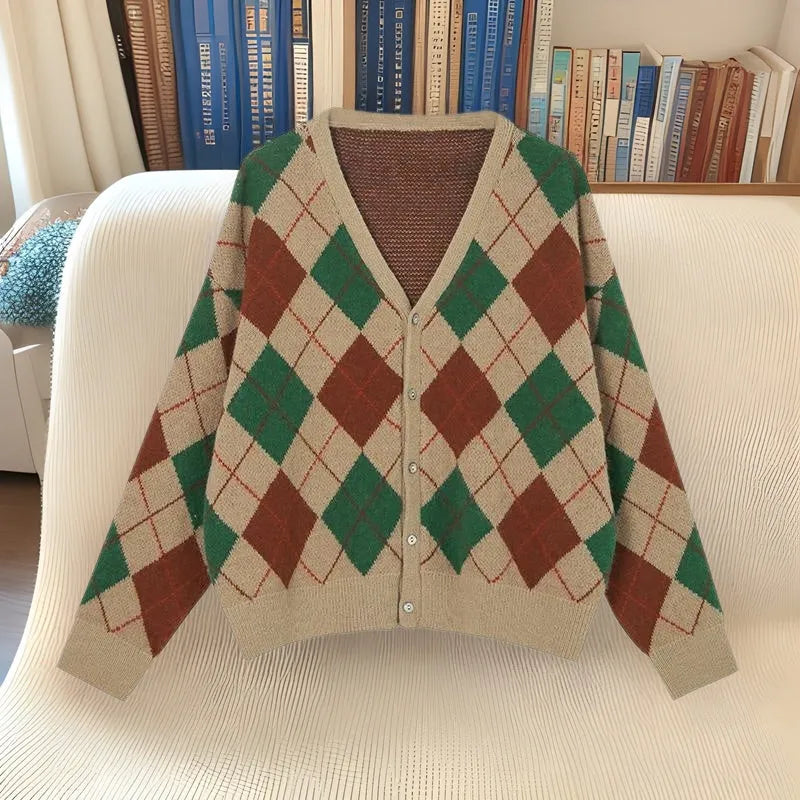 Knitted cardigan in macaron colours with regular sleeves and acrylic fabric construction