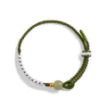 Women's Chinese national bracelet with Hetian jade, sterling silver, and colourful cord carrying strap