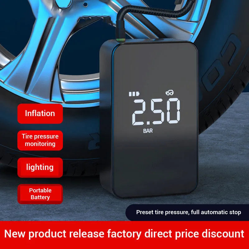 Wireless digital display inflator pump with 140psi pressure for car tyres and inflatables