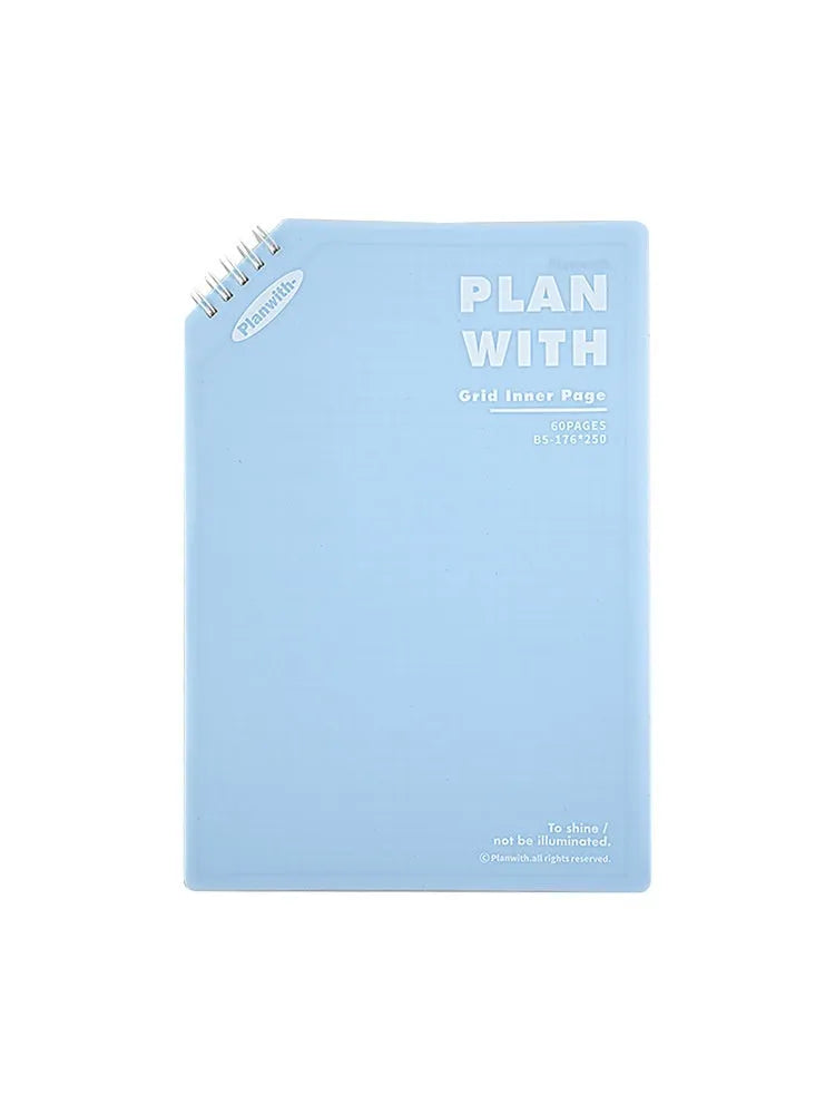 Artsy ins style oblique angle book series student notebook in A5 or B5 size with white or blue cover