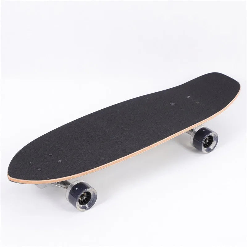 White 31-inch maple wooden street scooter for adults and teenagers.
