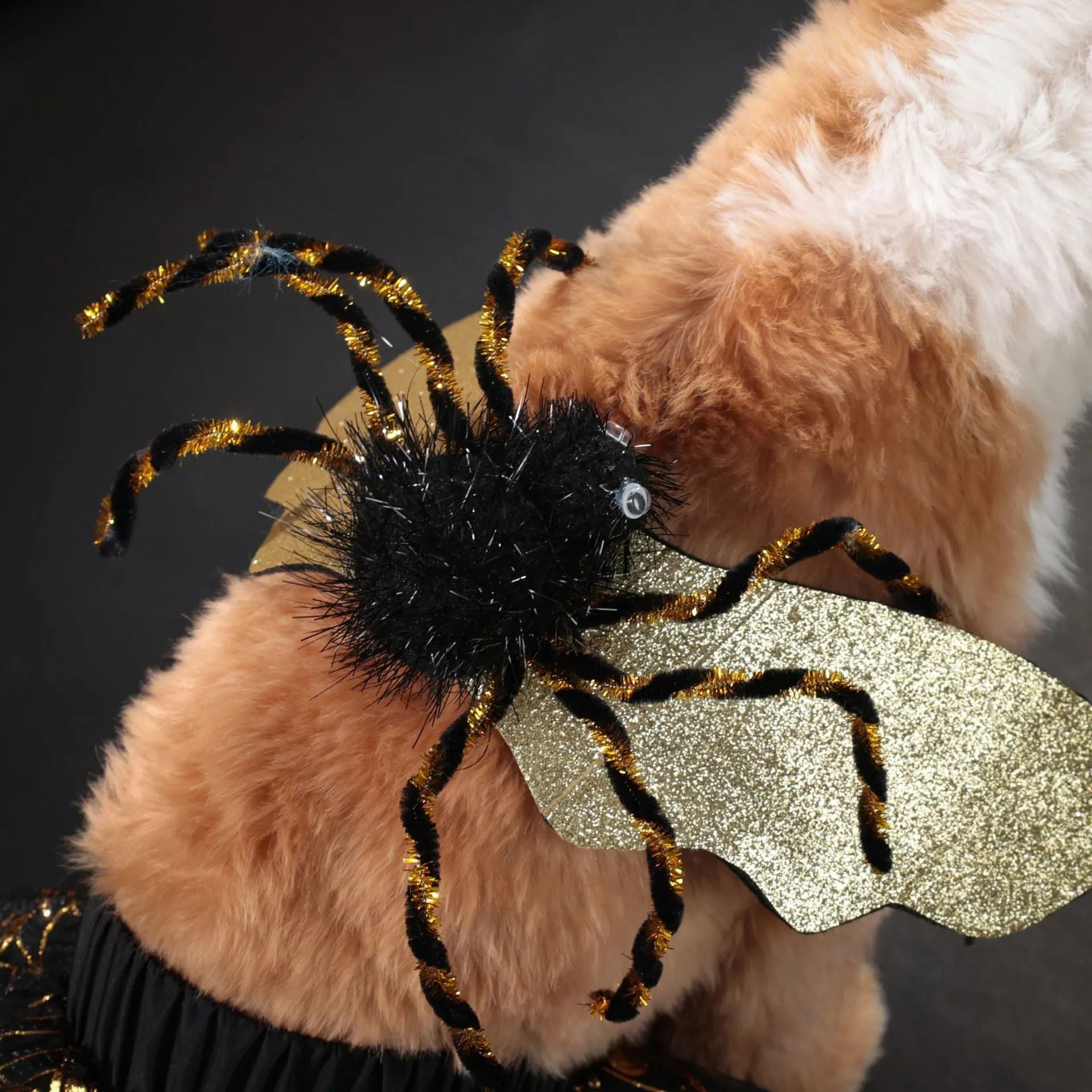 Halloween dog costume suit in polyester fabric showing complete pet clothing for canine dress-up