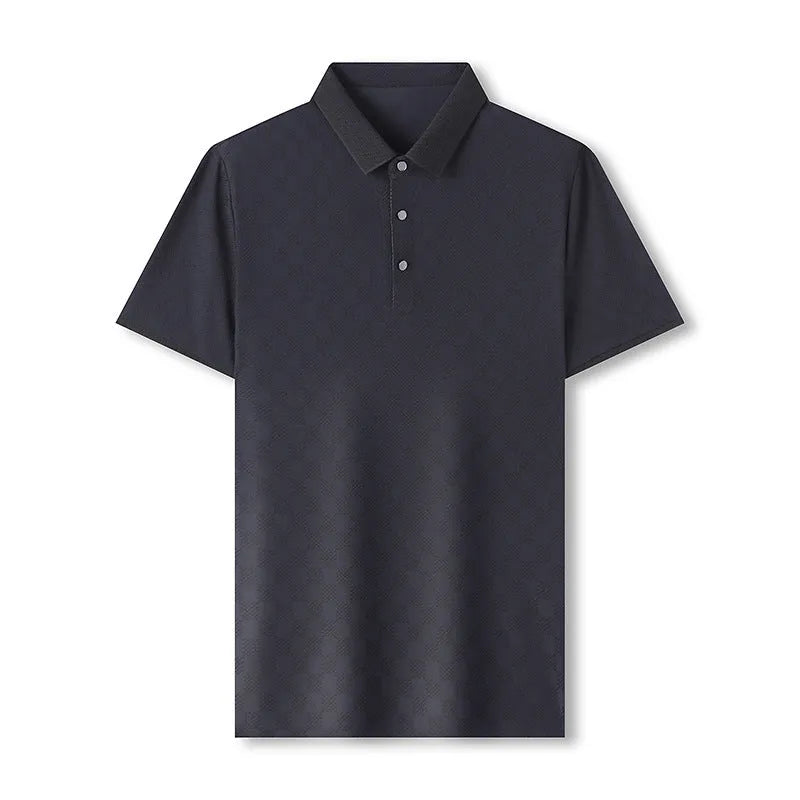Rhombus slit design thin ice silk short sleeve T-shirt in black, green, and brown colour options