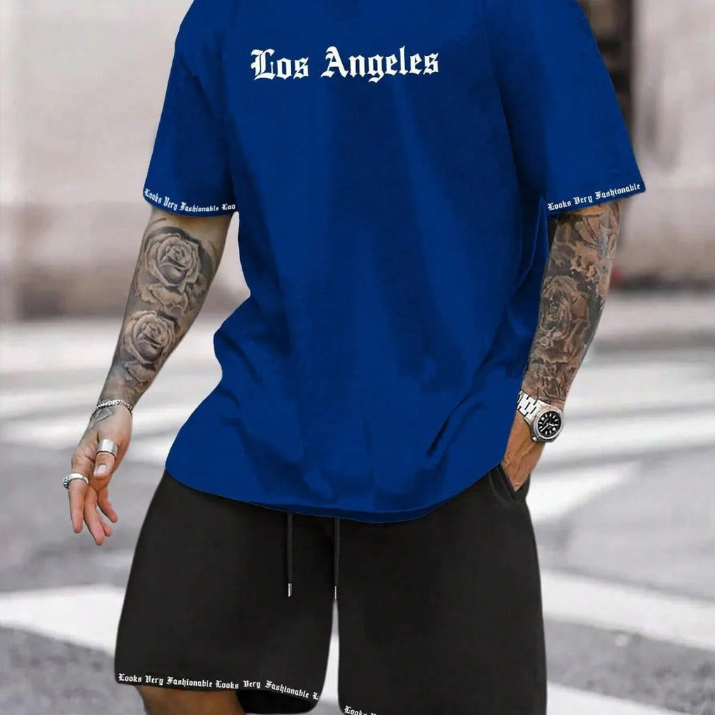 Short-sleeved top and matching shorts sportswear set in a solid colour from the G23P range