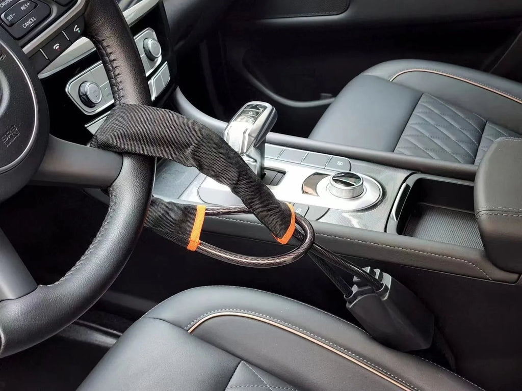 Iron car steering wheel security lock for General Motors vehicles in red colour