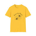 Yellow men's casual T-shirt with 3D digital printing and round neck