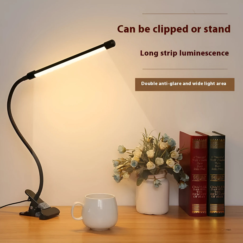 Black and white USB LED desk lamp with 26cm length for study use