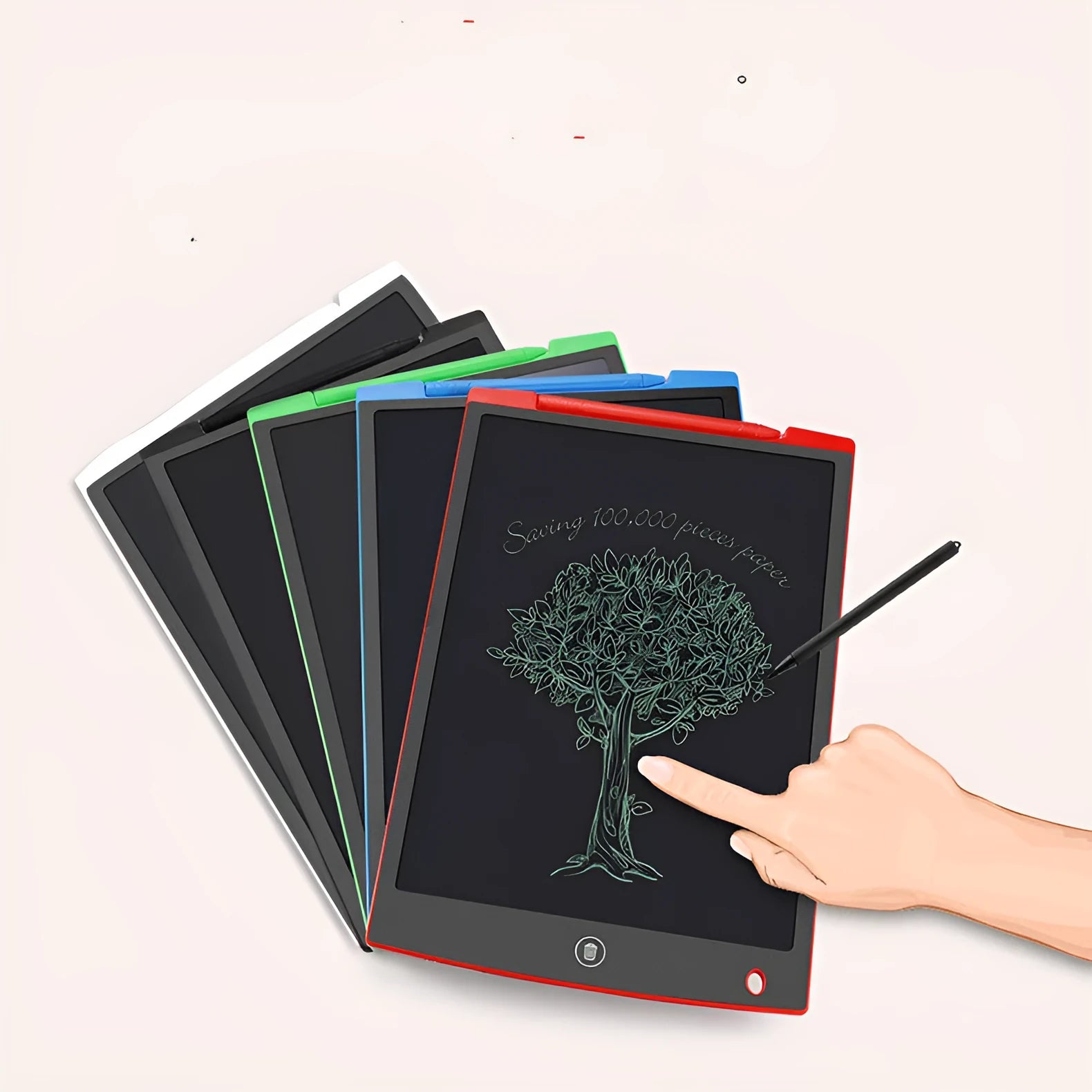 LCD electronic handwriting board for children in various colours with attached stylus pen