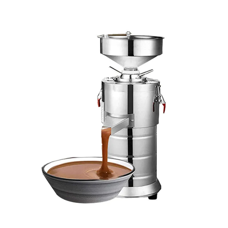 Electric small household automatic sesame paste grinding machine with stainless steel body and 100mm grinding wheel