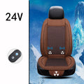 Square black car ventilation seat cushion measuring 60cm with attached power cord