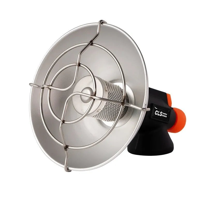 Black and orange portable camping heating stove with automatic ignition