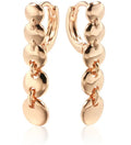 Retro long round circle earrings with woven copper construction and gold finish