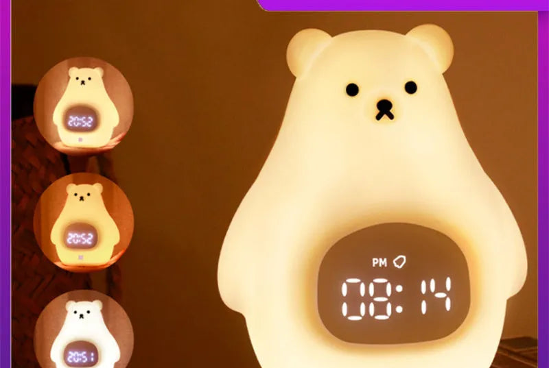 Big white bear silicone night light with remote control and colour changing features