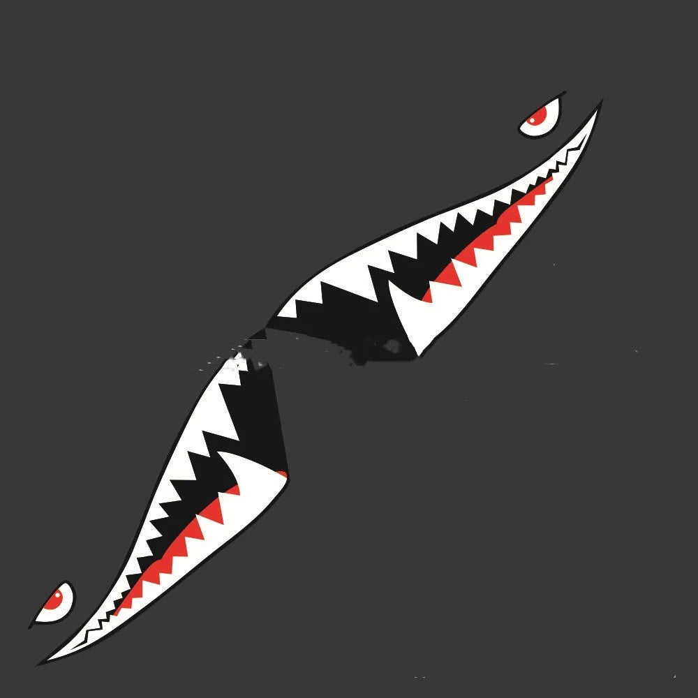 Shark series PVC car body stickers showing Model A and Model B designs on vehicle doors