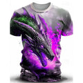 Men's grey T-shirt with a large blue and white 3D wind dragon print across the chest.