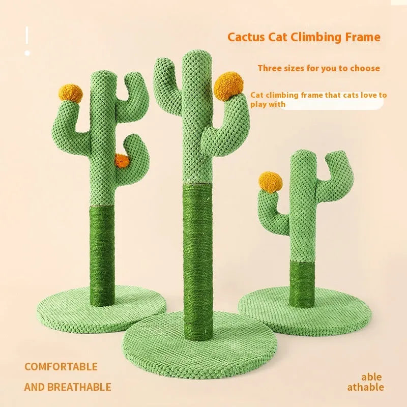 Cactus cat scratch board scratching pole climber toy with coconut tree design option