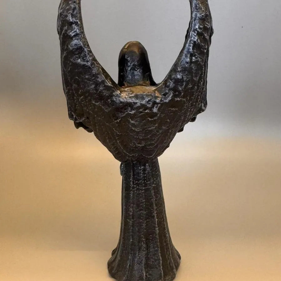 Dark angel resin statue ornament with gothic style on a display surface