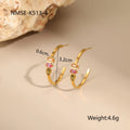 Geometric gold-plated jewellery set with zircon necklace, earrings, and ring on adjustable chain