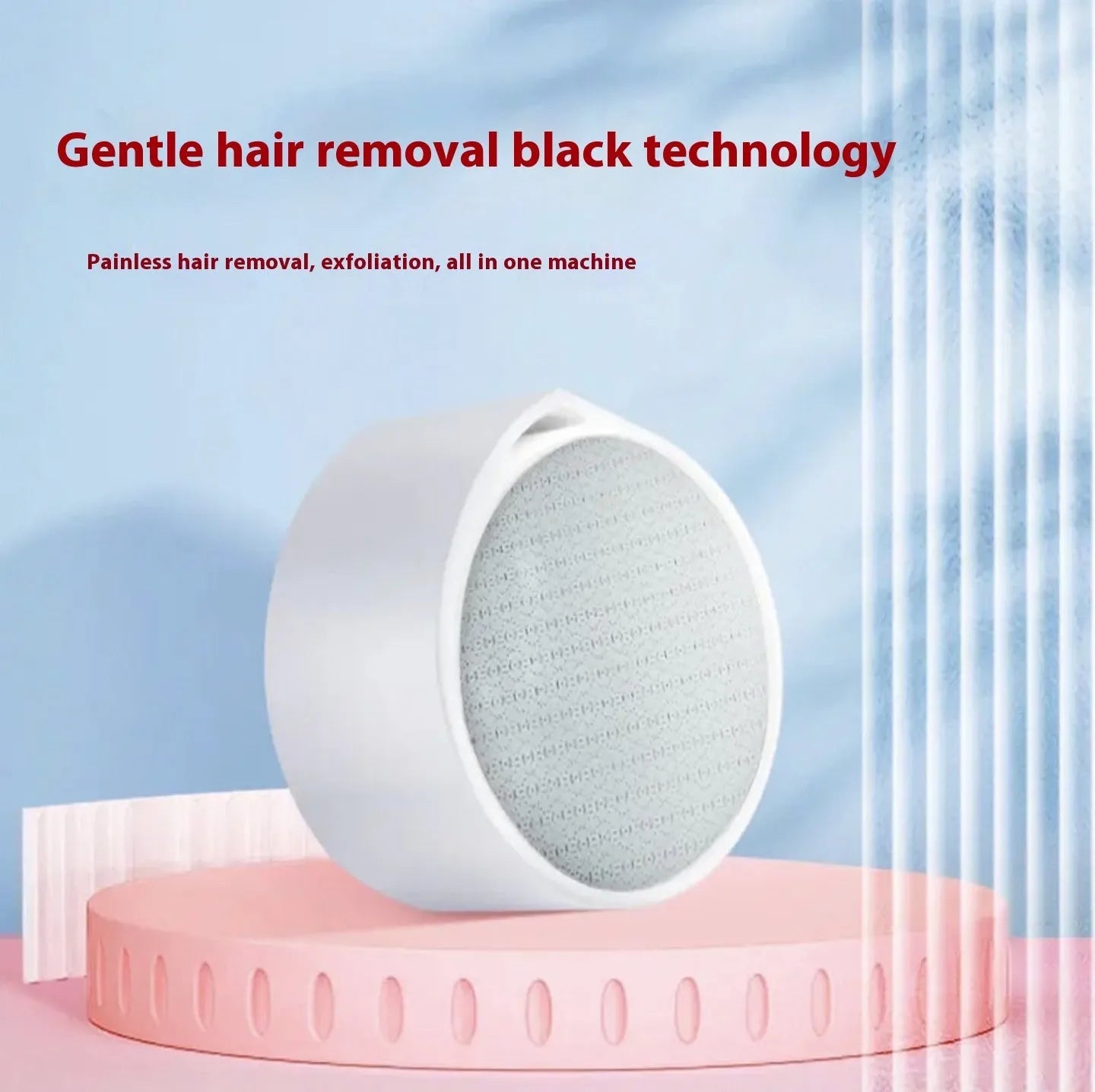 Nano Glass 2-in-1 epilator and foot grinder device in plastic housing