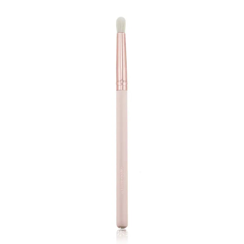 26 pink makeup brushes with wooden handles in storage bag for professional face makeup application