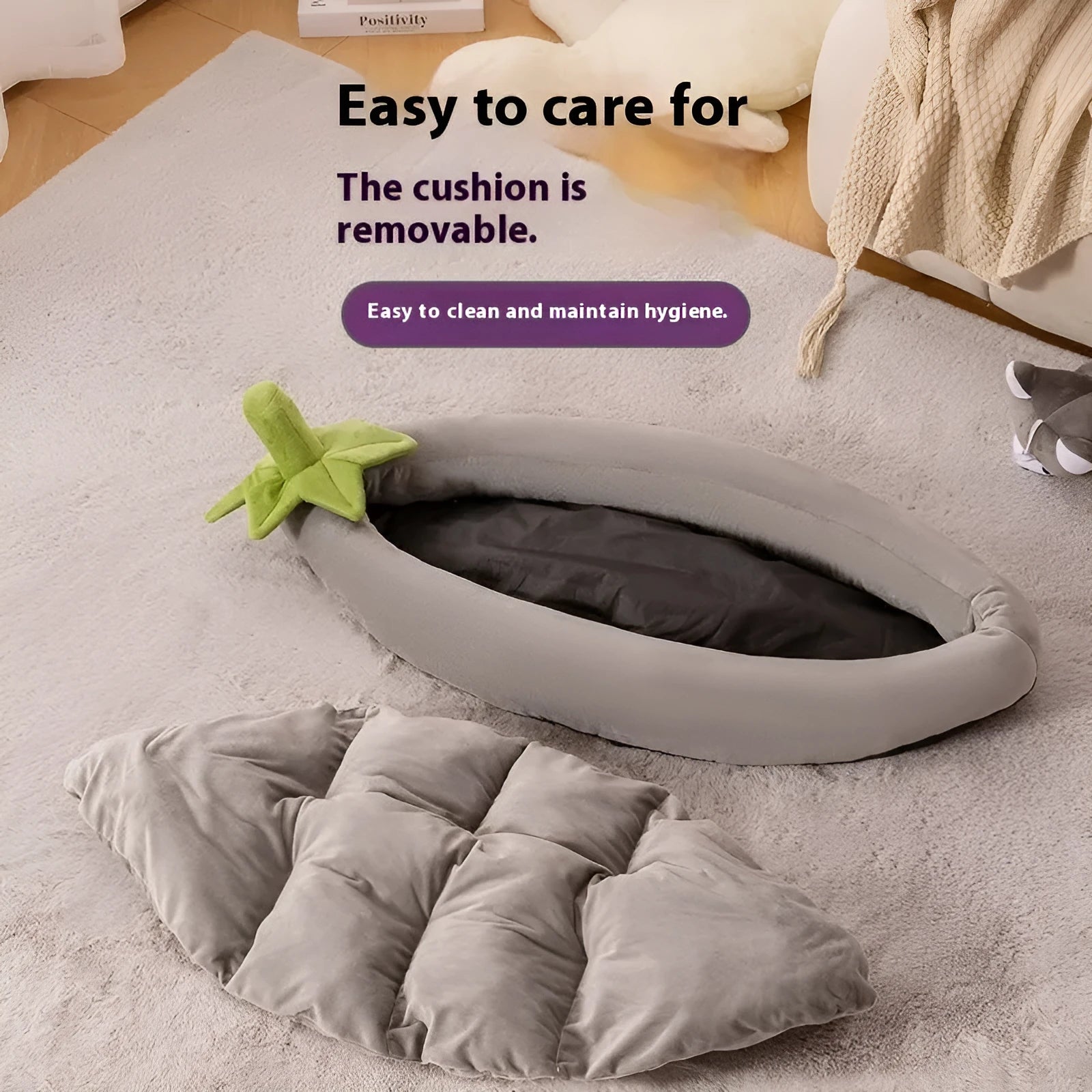 Washable dog mat pet bed with removable cloth cover in four colour options