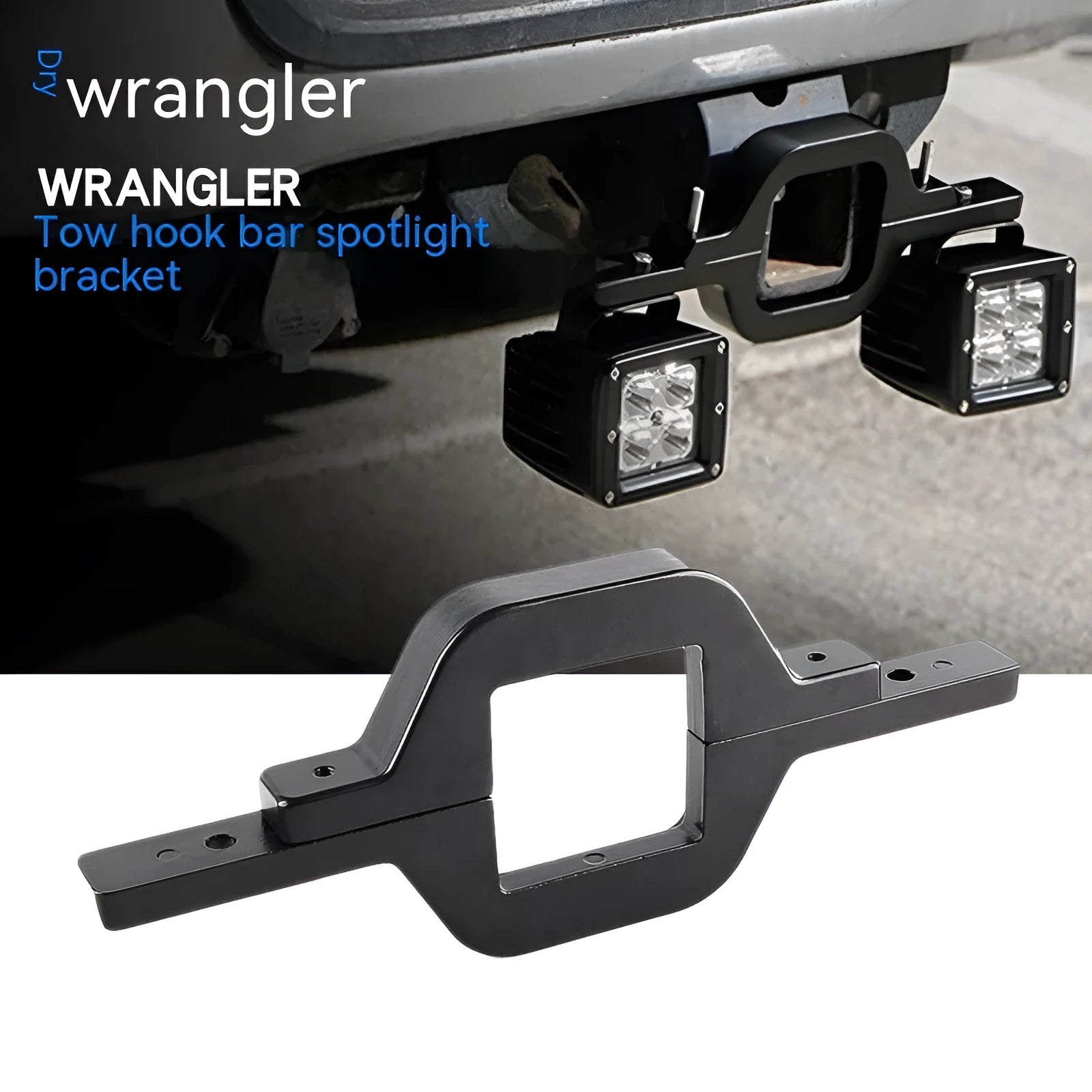 Black aluminium alloy LED reverse lamp bracket for Jeep Wrangler off-road vehicle