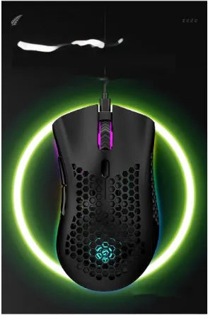 BM600 hollow out luminous wireless mouse in black, cyan or white colours with illuminated design