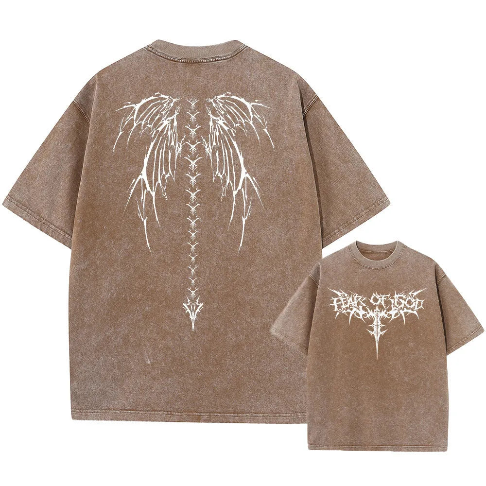 Men's oversized cotton t-shirt in loose fit with drop-shoulder short sleeves for summer