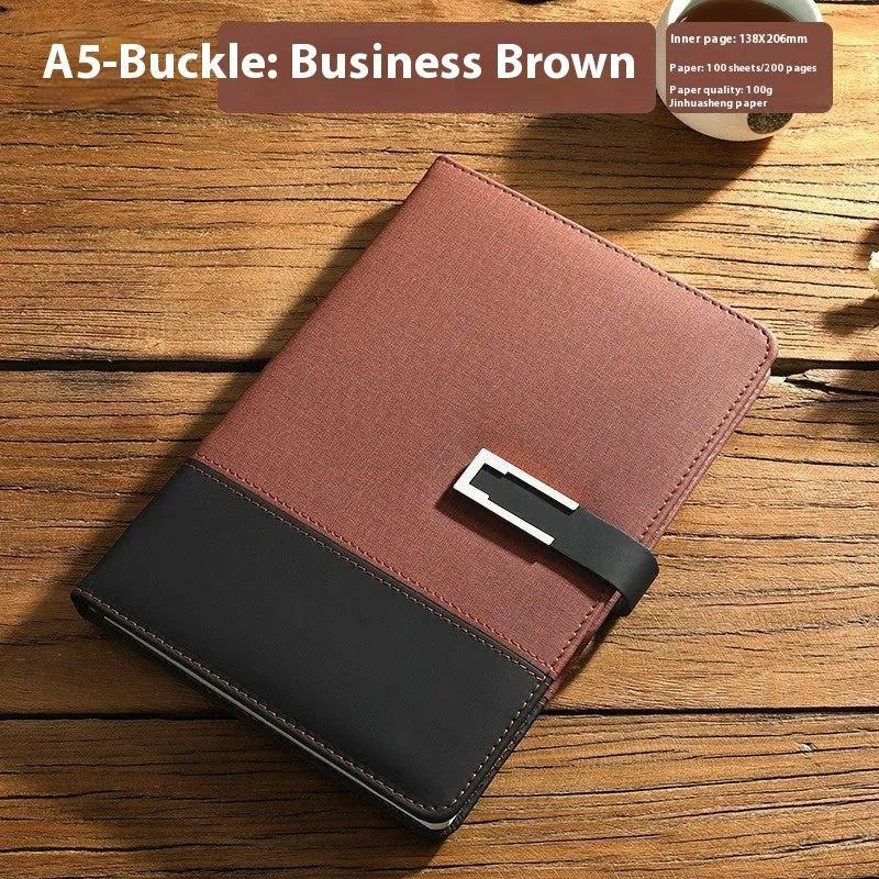 A5 soft PU leather business notebook in multiple colours with optional gift box.