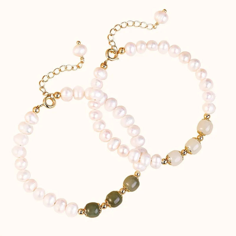 Natural freshwater pearl bracelet with diamond-shaped pearls in Korean style design