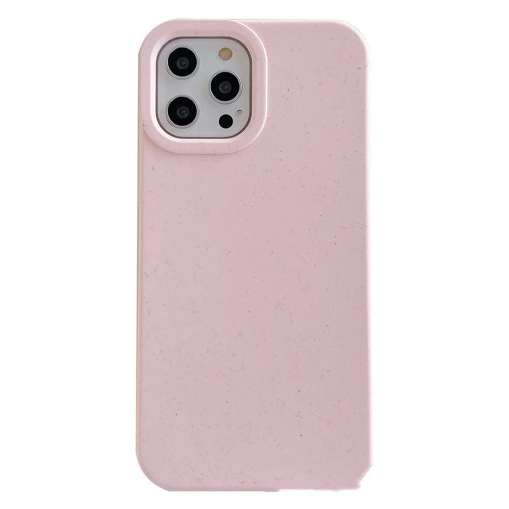 Degradable wheat straw composite phone case for iPhone 14 Pro Max in various colours.